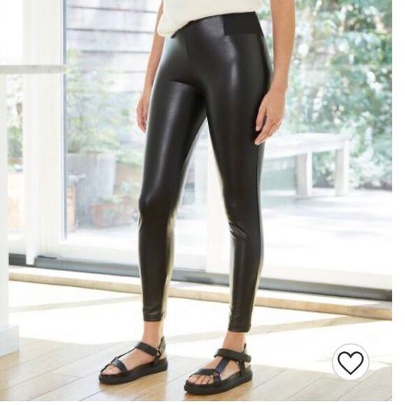 Women's Faux Leather High Waist Leggings XS New NWT - Picture 3 of 9